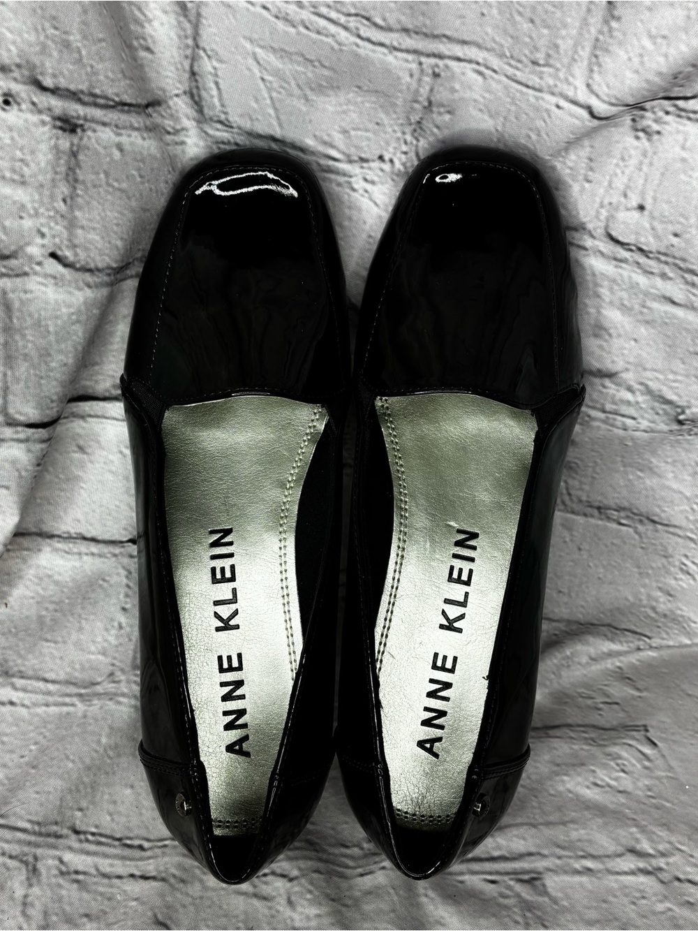 Minimalist Corporate Goth Preppy Dark Academia Liquid Glossy Black‎ Loafers Sz 8 - Picture 7 of 10